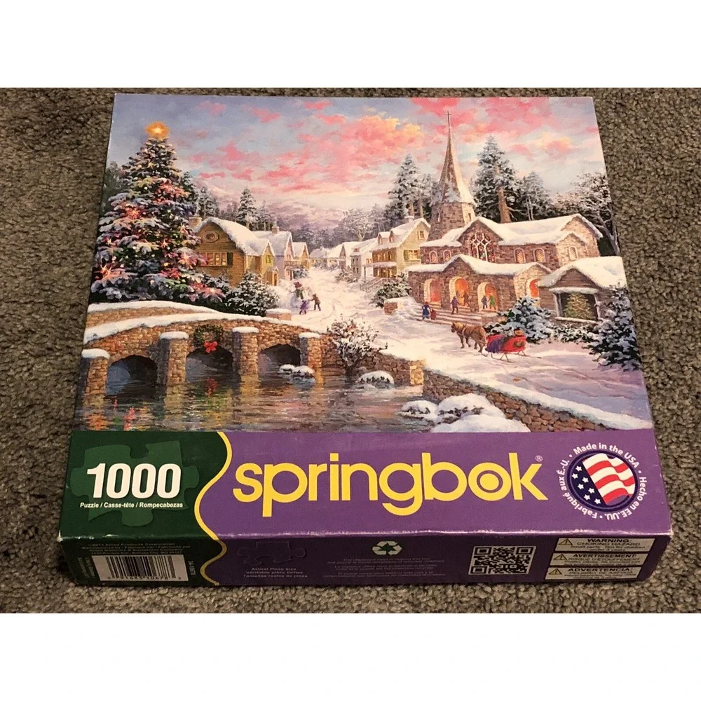 Springbok Puzzle - NEW - Heaven On Earth -  Snow - Town- 1000 pieces - Complete